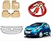 Auto Pearl Premium Quality Car Accessories Combo of Car Floor Foot Mats 4D Beige. & Chrome Plated Car Front Grill. & Car Heavy Duty Jumper Booster Cables Anti Tangle Copper. RS.3385.00