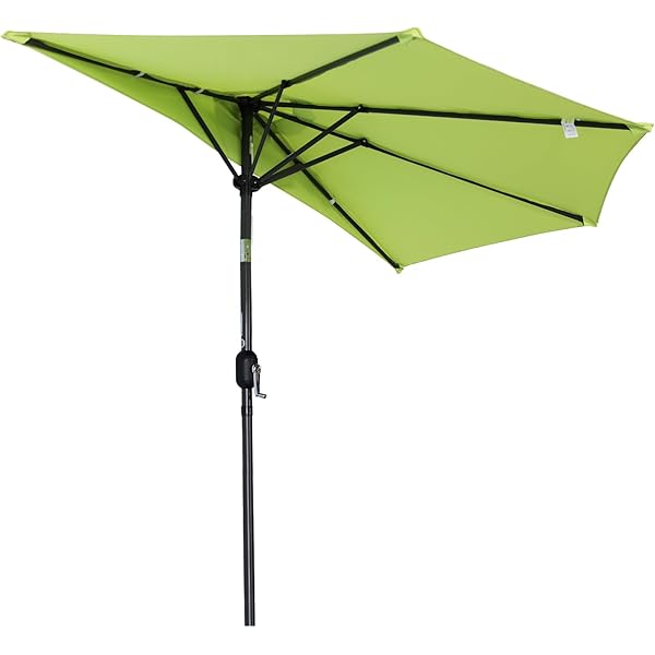 Uniprodo Halve parasol - Crème - vijfhoekig - 270 x 135 cm