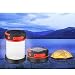 Produktbild Liqoo® LED Campinglampe Solar Campingleuchte Camping Zelt Laterne Wasserdicht Faltbar Tragbar Zusammenklappbar Taschenlampe mit SOS und Power Bank Funktion, mit USB und Solarpanel aufgeladen