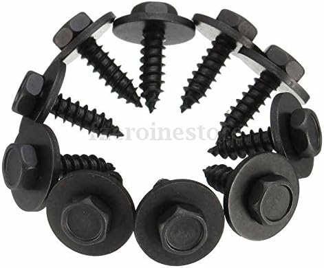 10x MERCEDES BMW WHEEL ARCH LINER BUMPER COVERS SELF TAPPER SCREW &amp; WASHER (7)
