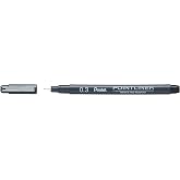 Pentel Pointliner S20P-3A, Fineliner, siyah, suya dayanıklı ve solmaz, 0,3 mm