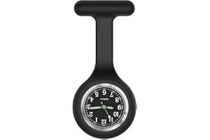 SIBYTECH Nurse Watch Brooch, Silicone with Pin/Clip, Glow in Dark Design, Health Care Nurse Doctor Paramedic Medical Brooch Fob Watch