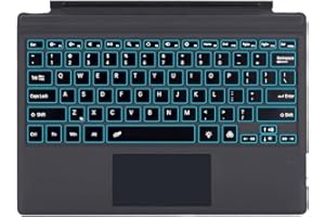 SYNCHRO BANDS Type Cover for Microsoft Surface Pro Generation 7+ 7 6 5 4 3 Portable Slim Wireless Keyboard with Touchpad Tablet Keyboard, 7 Color Backlit, Black