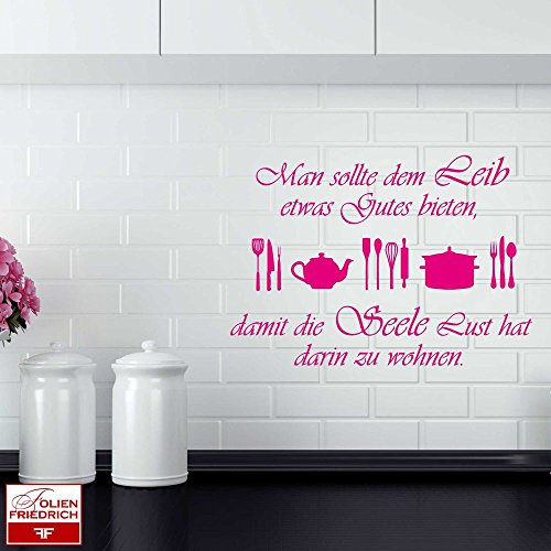Wandtattoo W356 Man sollte dem Leib… – Wohnzimmer (58×40 cm) schwarz - 2