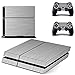 Produktbild H HILABEE Skin Aufkleber Cover Für PS4 Playstation 4 Konsole und Controller Aufkleber Set - Silber