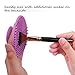 Makeup Brush Cleaner, ESARORA Makeup Brush Cleaner Pad Set of 2 Cosmetic Brush Cleaning Mat Portable Washing Tool Scrubber Suction Cup (Light Purple)