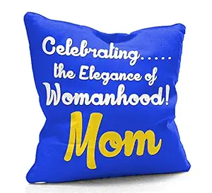 DreamVio Filled Cushion, Pillow for World's Best Mom,Pyari Mumma,Mummy,Gifts for Mom,Grandma on Birthday's & Mother's Day Color : Blue Size : 12 x 12 Inch Design 82