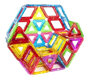 ClickBlock 2-D Magnetic Building Construction Toy Super Builder Set, 54 Piece