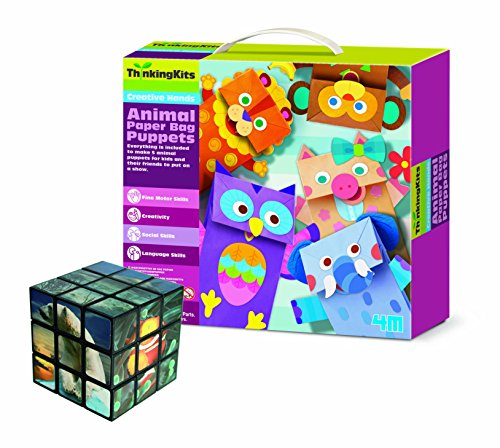 Top Reviewed Make Your Own Paper Bag Puppets Show - FREE Logic Cube/Puzzle Arts & Crafts & Creative Thinking Set - Great Gift Present Idea for Christmas Xmas Stocking Filler Top Up Birthday Easter or Treat Reward Pocket Money Idea Toys & Games Age 4+ Boys Girls Children Kids