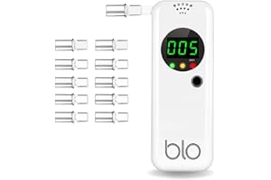 BLO Ethylotest Portable avec 10 Embouts buccaux - Jetable Testeur d'alcoolémie avec écran LCD numérique - Haute précision et résultats Rapides - Ethylotest electronique homologué nf
