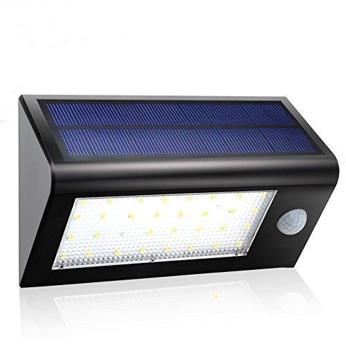 GDEALER 32 LED Solar Wandleuchten 400 Lumen Outdoor Wasserdicht 3 Modi Dim Garten Solarleuten mit Bewegungsmelder für Innenhof Sicherheit Treppe Landschaft Security