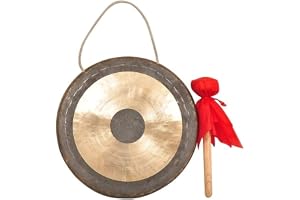 Generisk Gong med Mallet, Gong gong 30/35/40/45/50 cm öppen väg gong kopia gong traditionell ringgong översvämningskontroll gong musikinstrument, 30 cm(35CM)