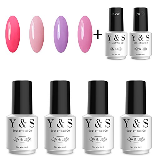 Y&S Gel Nail Polish LED UV Gel 4Pcs Gel Polish Top Coat Base Coat Nail Care Nail Salon Sets #9