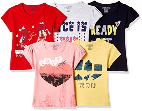 Cherokee Girls Plain Regular Fit T-Shirt (Pack of 5) RS.362.95 (70.00% Off) - Amazon