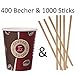 Produktbild 1-PACK gude 400 Becher & 1000 Papstar Sticks (400 Becher & 1000 Sticks)