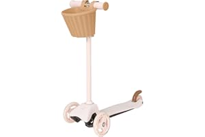 EVO Mini Cruiser Scooter With Toy Basket For Kids | Kids Push Scooter With Adjustable Height Handles | Childrens Balance 3-Wheeled Scooter | Kick Scooters For Kids Aged 2-7