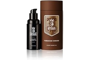 LORD OF THE BEARDS Premium Beard Oil for Men - Sweet Tobacco Scented, Tobacco Vanilla – Premium Beard Care with Organic Argan, Jojoba, Coconut Oils – Beard Growth Oil - 30 ml