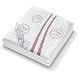 Beurer UB-90 - Calientacamas individual, 75 W, 150 x 80 cm, 2 zonas de calor, lavable a máquina, color blanco