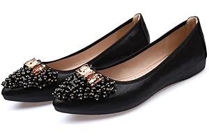Aoikoy Zapatos Planos de Ballet para Mujer, Plegables, Informales, Brillantes, con Diamantes de imitación, para Boda, cómodos Zapatos Planos para Caminar Talla EU 35-44
