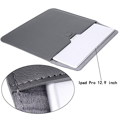 XGUO PU Ledertasche/ Hülle für MacBook Air 13.3 MacBook Pro Retina 13.3 zoll mit Halter Surface Pro 3/4 iPad Pro 12.9 Sleeve Hülle Tasche mit Ständer Erhöhung Schutzhülle(13.3 Zoll, Grau) - 4