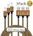 Produktbild Roreikes 3 Pack (1m,2m,3m) mit Nylon umflochtenes verwicklungssicheres USB-Sync- Kabel Datenkabel Ladekabel Verbindungskabel für Apple iPhone 7,iPhone 7 Plus,iPhone 6 /6S/6 Plus/6S Plus/5/5S/5C/SE, iPad 4.Gen. iPad Mini/ipad Mini 2/3/,ipad Air/Air 2, iPod 5.Gen und iPod 7.Gen. Arbeitet mit neuesten iOS-Update (3 Pack, Gold + Schwarz)