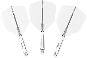 CUESOUL Rost 77 Flèche et vol de fléchettes intégrés, Forme de Grande Aile, Lot de 3 (série de Couleurs Transparentes)