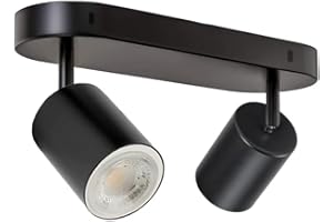 Aurorast Ceiling Spotlight 2 Spots, LED Ceiling Light Adjustable GU10, Modern Wall-Mount Spot Lights Ceiling for Kitchen, Bedroom, Living Room