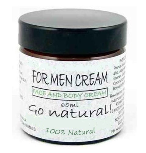 Men's Moisturiser Face Cream: 100% natural for smooth, hydrated, younger looking skin, all skin type 60ml