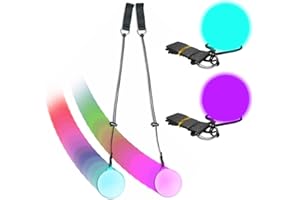 MINEUP 2 Pcs LED Poi Balls, LED POI Spinning Balls with 9 luminous functions, Luminous Poi Juggling Balls with 7 luminous colors for Beginners Kids and Adults, Play Dancing, Camping, Light Shows, Raves