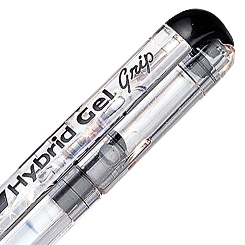 Pentel Hybrid Gel Grip Tintenroller 0,6 mm Schreibspitze 0,3 mm Strichbreite 12 Stück schwarz - 3