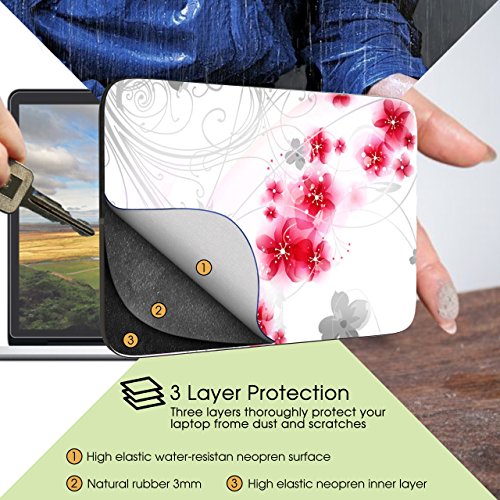 SIDORENKO Tablet PC Tasche f  r 10 - 10 1 Zoll   Universal Tablet Schutzh  lle   H  lle Sleeve Case Etui aus Neopren  Rosa   Wei  