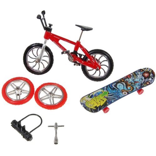 KT Conjunto de Juego del Dedo de la Bici y Tablero del patín del monopatín con Accesorios Set
