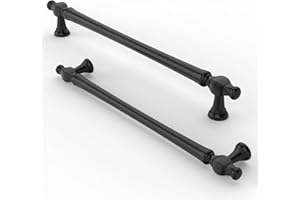 FURNIWARE 10 sztuk uchwytów do szafy, matowy czarny, 192 mm, odstęp między otworami montażowymi, uchwytami do szuflad, do drzwi, kuchni, skrzyń, komód, szafek, szaf