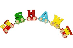 TOYS.FUNWORLD Fun World Toys® Personalized Colorful Wooden Train Letters 4 letters Name Train