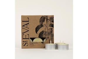 St Eval | Bergamot & Nettle Scented Tealights | Uplifting, Herbal Fragrance | Made in Cornwall | Pack of 9 | Burn Up to 6 Hours Per Tealight Candle
