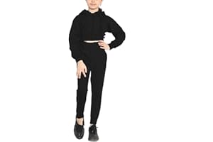 NY Deluxe Edition Girls Crop Tracksuit Set Kids Crop Zip Hooded Top & Jog Botttom Age 7 to13 years