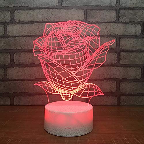 Preisvergleich Produktbild 3D Nachtlicht Rosen-Lampe Buntes Geführtes Energiesparendes Nachtlicht Führte Kreatives Usb Des Valentinstag-Geführte Leuchten 3D