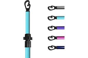 DNQ Heavy Duty Metal Telescopic Washing Line Prop Pole Home Garden Pole Clothing Laundry Support Outdoor Indoor Airer Rope String Extendable from 1.2 to 2.4M/8ft (Sky Blue- 1 Props)