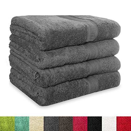 4 tlg. Set Duschtücher MAGIC SOFT | ÖKO TEX Standard 100 | Premium-Qualität | Duschhandtücher / Handtücher in der Größe 70x140 cm | viele Farben | grau