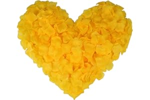 SamHeng 1000pcs pétalos de Rosa de Seda Artificiales de Tela para Bodas Fiestas día de San Valentín cumpleaños decoración romántica de Mesa sin Sabor emulación de pétalos de Rosa(Amarillo)