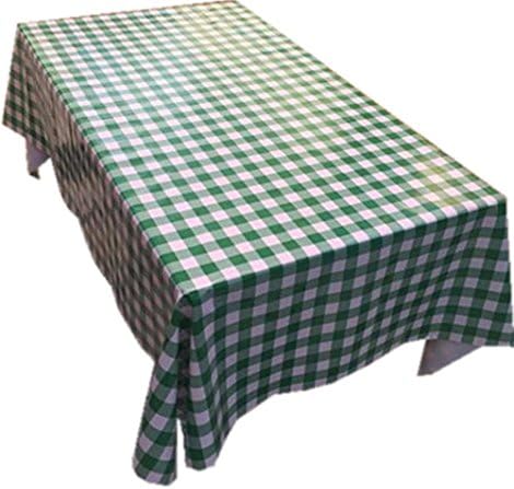 Fanjow reg; PVC Tablecloth Wipe Clean Table Cover Country Style Plastic Tablecloth Oil-proof Waterproof Spill-proof Indoor/Outdoor Tablecloth (137cm*180cm/53.94"*70.87", Green Plaid)
