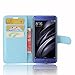 Produktbild SMTR Xiaomi Mi6 (5.15") Wallet Tasche Hülle - Ledertasche im Bookstyle in Blau - [Ultra Slim][Card Slot][Handyhülle] Flip Wallet Case Etui für Xiaomi Mi6