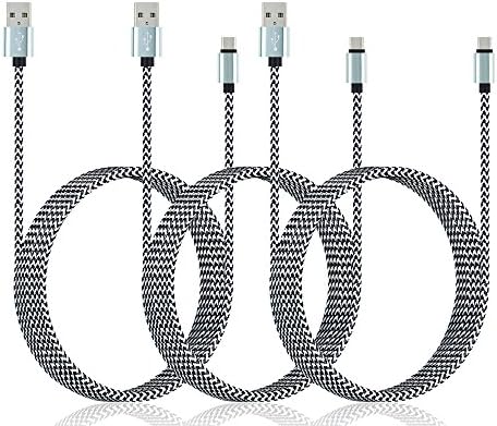 USB Type C Cable, CIKOO [ 3x Pack ] 10Ft 3M Extension USB C Connector Nylon Braided Charging Cable Data Transfer Cord for Google Pixel, Moto Z, Macbook LG G5 V20 Nexus 5X 6P GoPro Hero 5 ZTE Axon 7