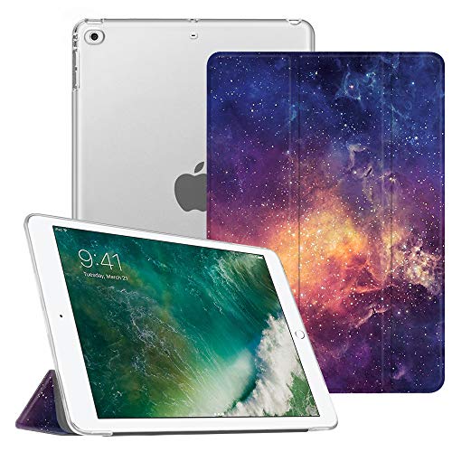 FINTIE Coque pour iPad 9.7 2018/2017 - SlimShell Cover Etui Housse avec Support Ultra-Mince et léger avec Semi-Transparent Protecteur pour Nouvel iPad 9,7 Pouces 2018/2017, Galaxy