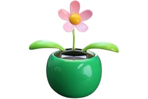ZHOUBAA ZHOUBA Funny Solar Power Dancing Car Decor Solar Powered Dancing Swinging Animated Flower Toy Car Styling Home Decoration - Green