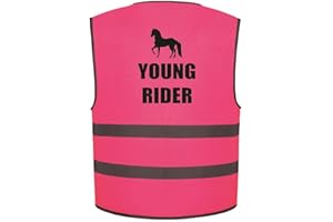BROOK HI VIS UK Young Rider and Horse Kids Hi Vis Vest Children's High Visibility Reflective Safety Waistcoat Fancy Dress School Road Safe Horse Rider Riding