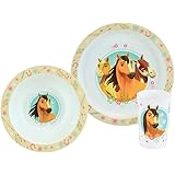 FUN HOUSE 005733 SPIRIT Ensemble repas composé d'une assiette, d'un bol et d'un verre pour enfant