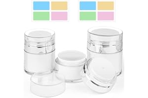 HOTUT Airless Pumpspender, 3 Stück Creme Pumpspender, Nachfüllbar Vakuum Kosmetikbehälter, Leer Lotion Pumpflasche mit Deckel für Reise Home Verwendung(15ml + 30ml + 50ml)