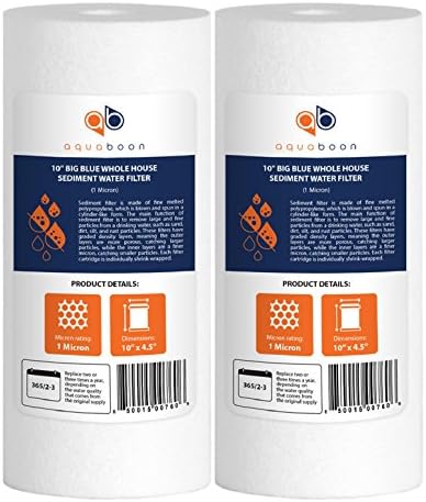Purenex 2PP-10B,1Micron Big Whole House Water Sediment Filter, 10-Inch, Blue, 2-Pack by Purenex