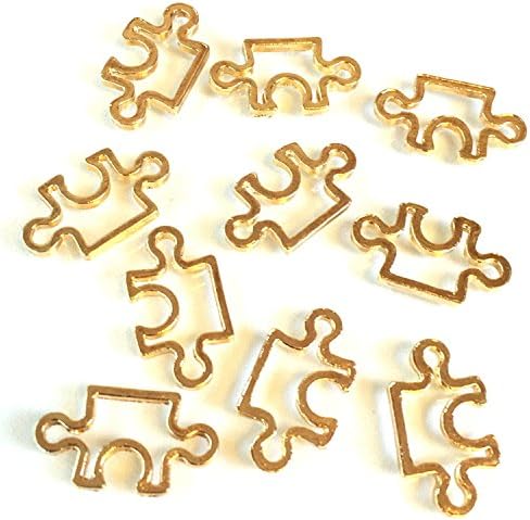 Puzzle B resin frame 8 pieces gold empty frame charm